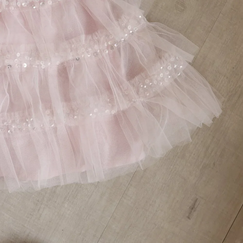 Tutu Du Monde Bebe Tulle Dress Pink Embellished Party Portrait NWT - Picture 5 of 5